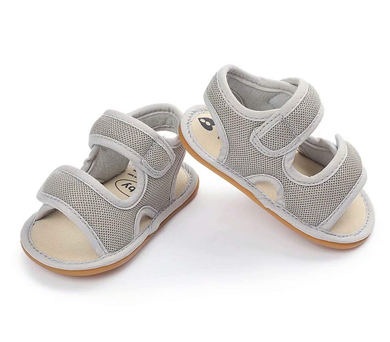OAISNIT Baby Girls Boys Sandals Premium Breathable Anti-Slip Rubber Sole Infant Summer Outdoor Shoes Soft Toddler First Walkers (6-12 Months Infant, A-Grey) - Image 4